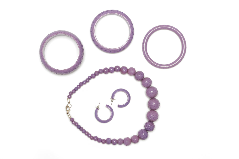 Wide Wisteria Fakelite Duchess Bangle