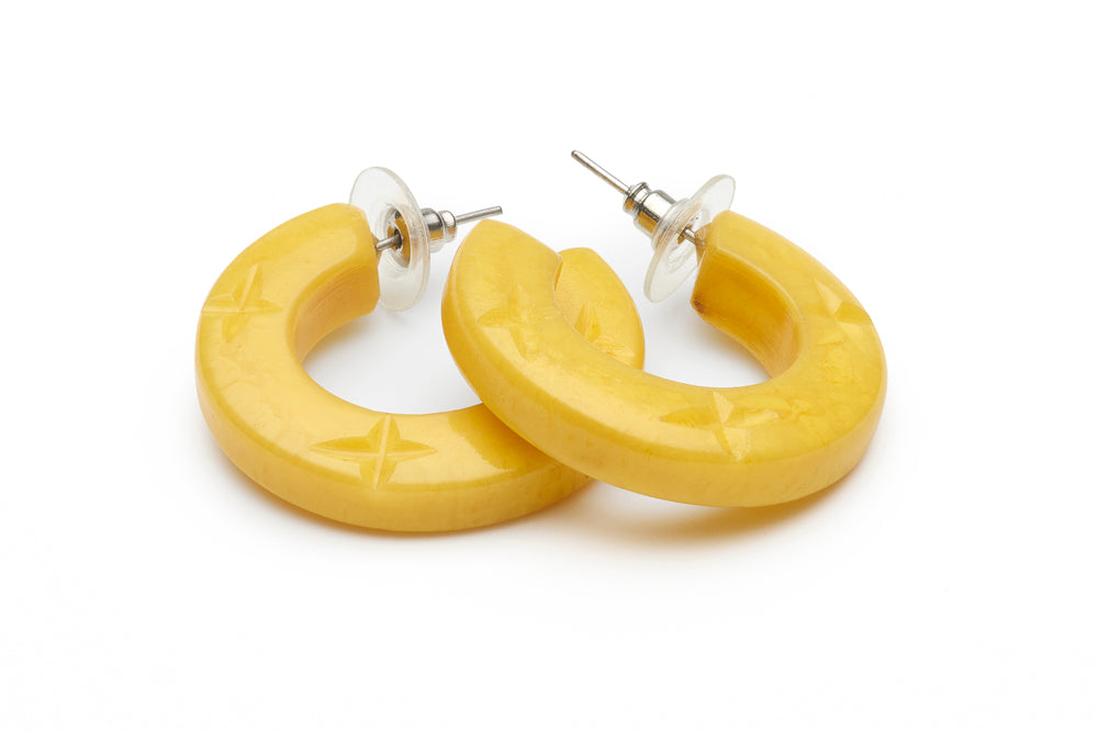 Marigold Fakelite Hoop Earrings