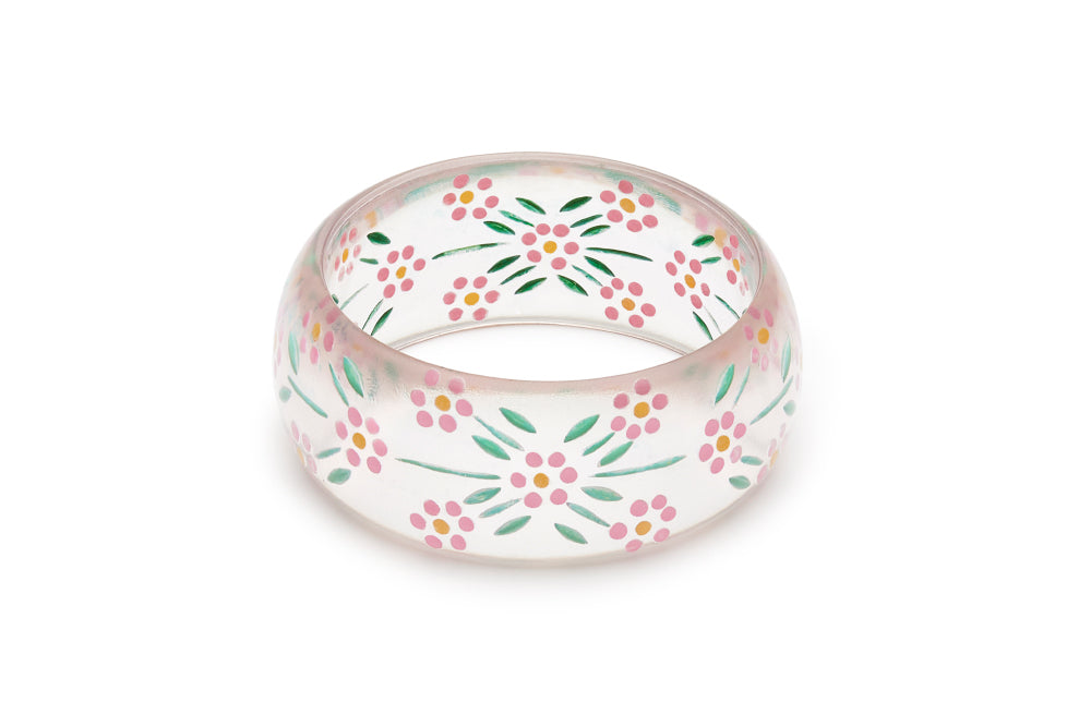 Wide Briar Rose Reverse Carved Bangle