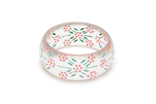 Wide Briar Rose Reverse Carved Bangle