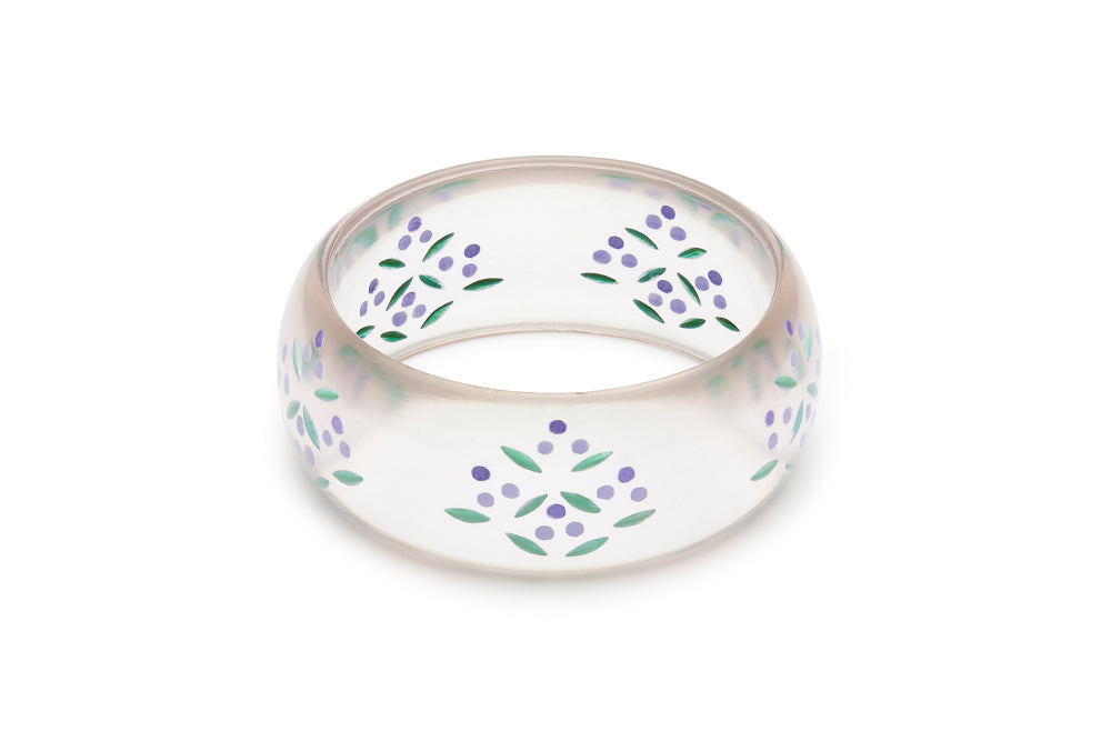 Wide Wisteria Reverse Carved Bangle