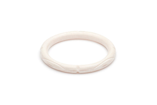 Narrow Daisy White Fakelite Bangle