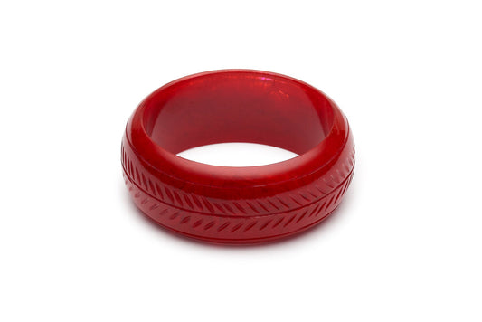 Wide Poppy Red Fakelite Bangle