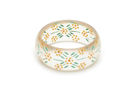 Wide Marigold Reverse Carved Bangle