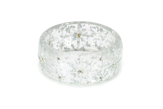 Extra Wide Silver Foil Starburst Duchess Bangle