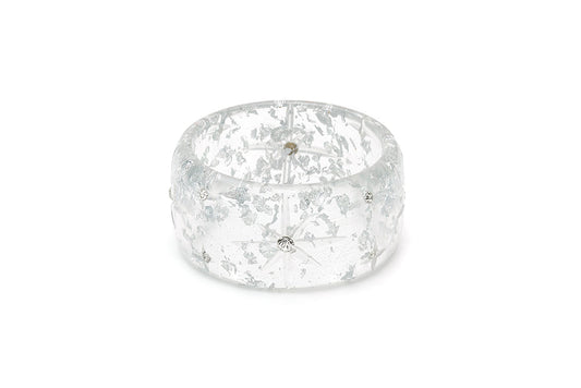 Extra Wide Silver Foil Starburst Maiden Bangle