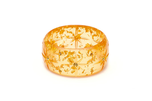 Extra Wide Gold Foil Starburst Bangle