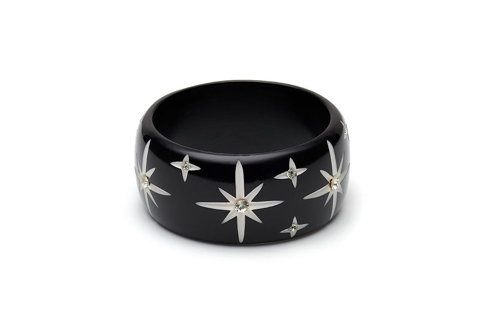 Extra Wide Black Starburst Bangle