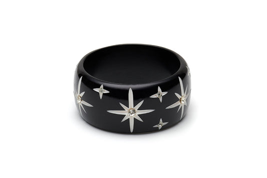 Extra Wide Black Starburst Bangle