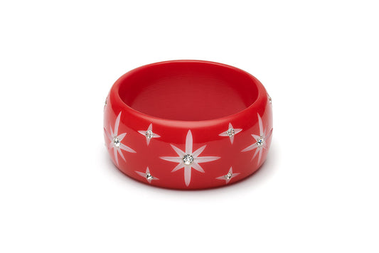 Extra Wide Red Starburst Bangle