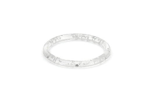 Narrow Silver Foil Starburst Maiden Bangle