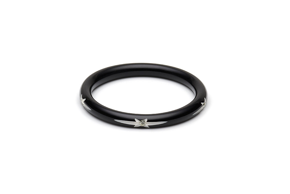 Narrow Black Starburst Maiden Bangle