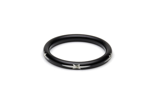 Narrow Black Starburst Maiden Bangle