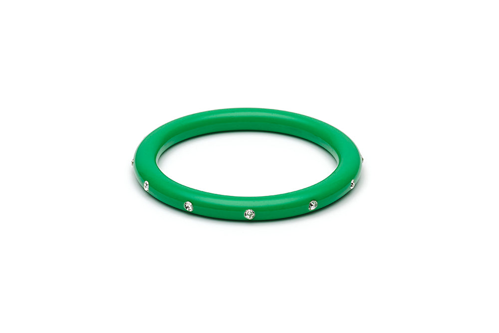 Narrow Green Diamante Maiden Bangle