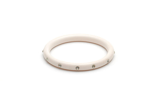 Narrow White Diamante Duchess Bangle