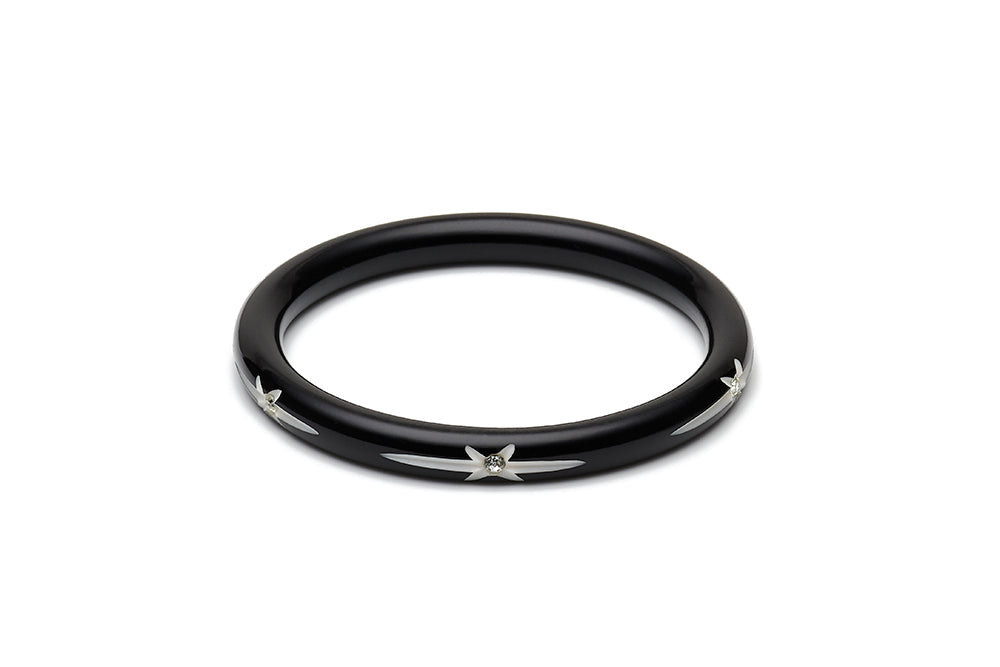 Narrow Black Starburst Duchess Bangle