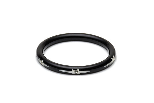 Narrow Black Starburst Duchess Bangle