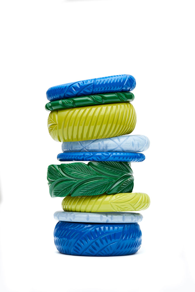 Narrow Kingfisher Blue Fakelite Bangle
