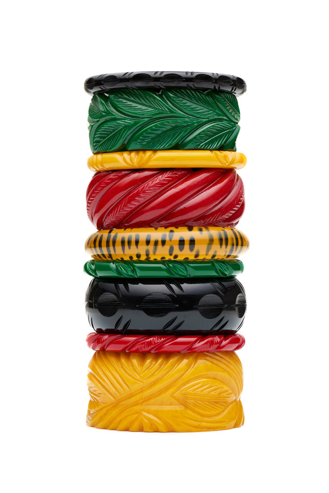 Multicoloured Fakelite Bead Hoop Earrings