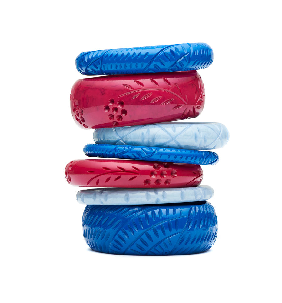 Narrow Kingfisher Blue Fakelite Bangle