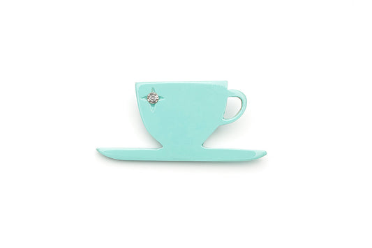 1940s style humanitea turquoise brooch