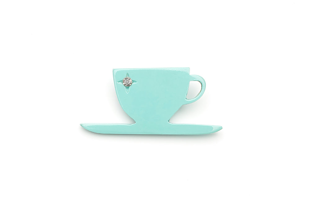 1940s style humanitea turquoise brooch