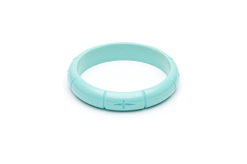 1940s style humanitea turquoise heavy carve midi bangle