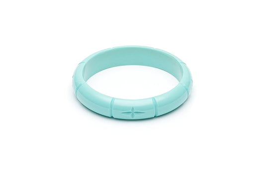 1940s style humanitea turquoise heavy carve midi bangle