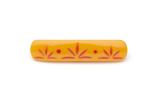 Splendette vintage inspired 1950s Bakelite style peachy yellow Duotone fakelite Honeysuckle Carved Hair Barrette