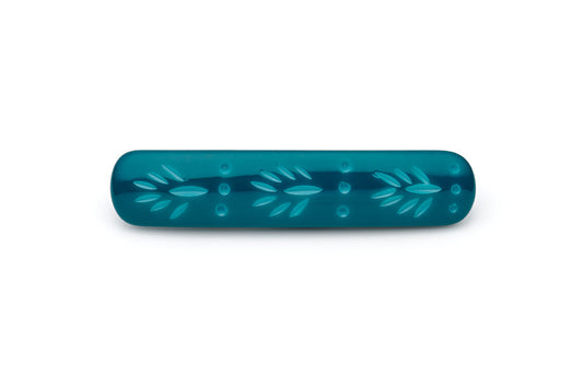 Splendette vintage inspired 1950s style teal Duotone fakelite Dragonfly Carved Hair Barrette