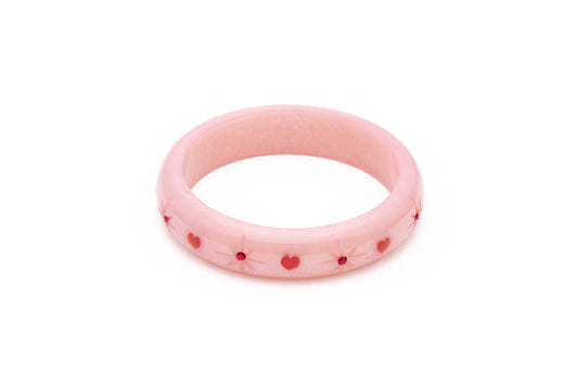 Splendette vintage inspired 1950s style Valentine's pink Midi Sweetheart Starburst Bangle in Classic size