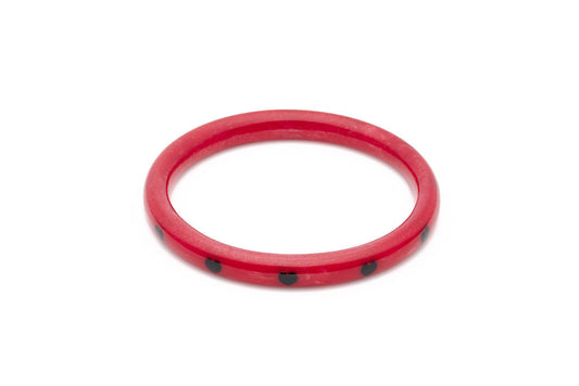 Splendette vintage inspired 1950s style Valentine's red Narrow Heartthrob Diamante Bangle in larger Duchess size