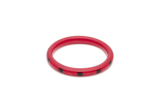 Splendette vintage inspired 1950s style Valentine's red Narrow Heartthrob Diamante Bangle in smaller Maiden size