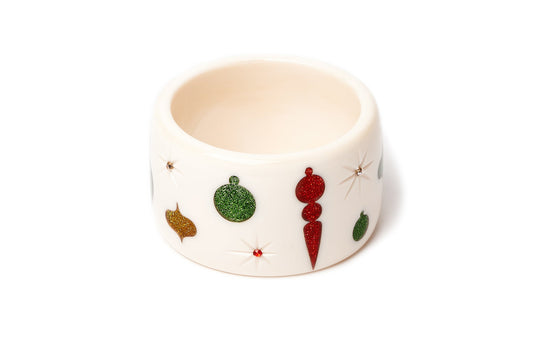 Extra Wide White Baubles Bangle