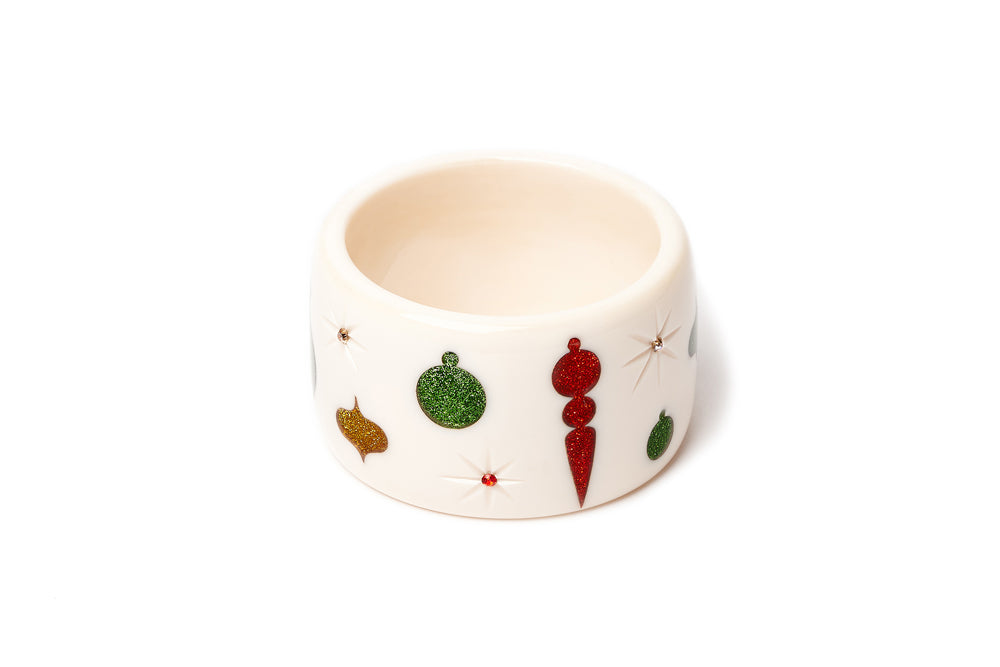 Extra Wide White Baubles Maiden Bangle