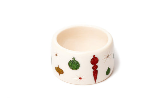 Extra Wide White Baubles Maiden Bangle
