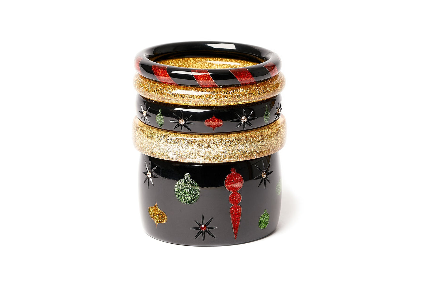 Narrow Red & Black Candy Cane Duchess Bangle