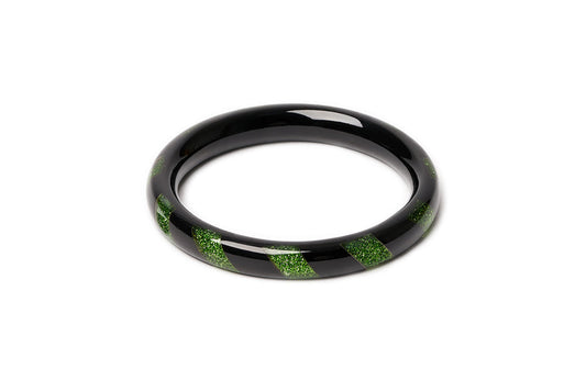 Narrow Green & Black Candy Cane Duchess Bangle