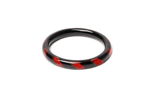 Narrow Red & Black Candy Cane Bangle