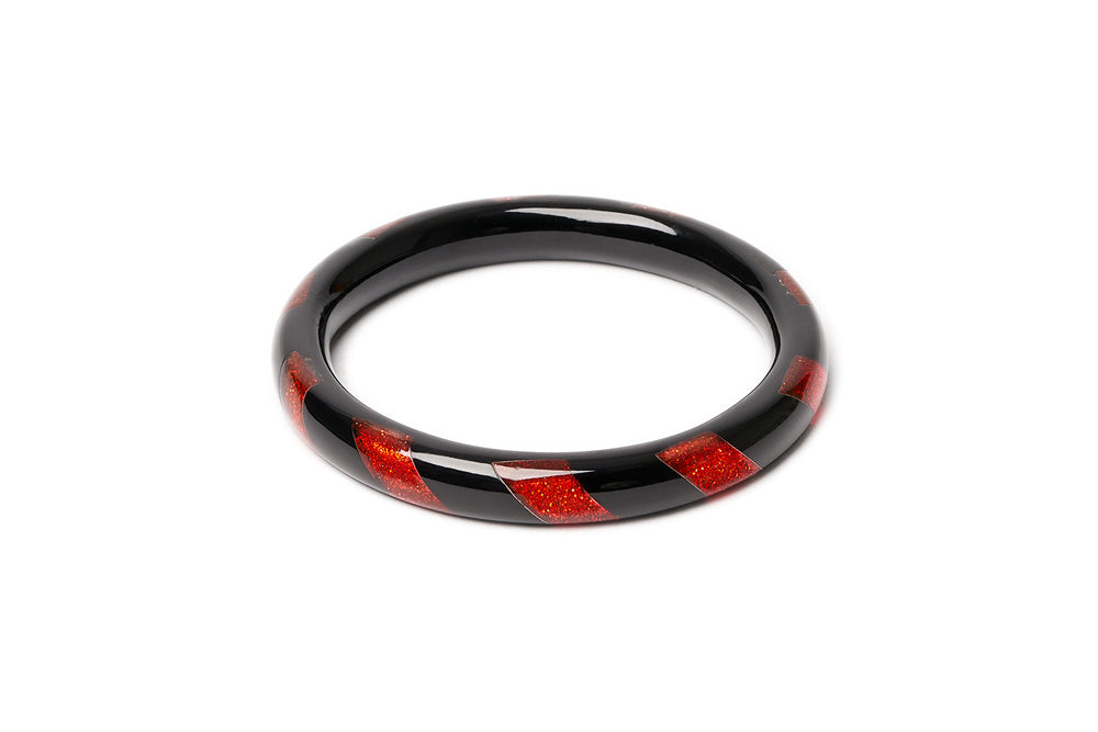Narrow Red & Black Candy Cane Duchess Bangle