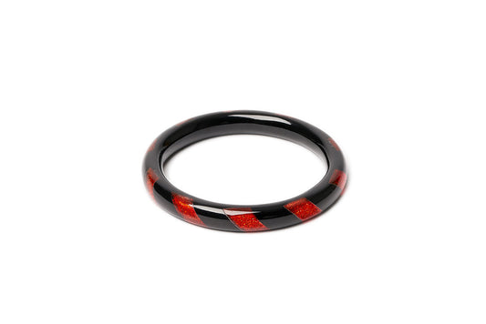Narrow Red & Black Candy Cane Maiden Bangle