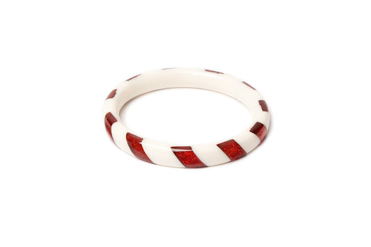 Narrow Red & White Candy Cane Bangle