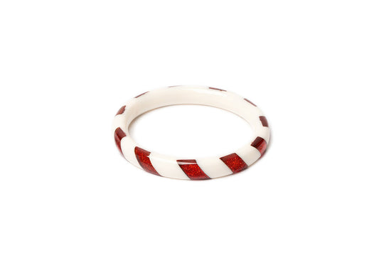 Narrow Red & White Candy Cane Maiden Bangle