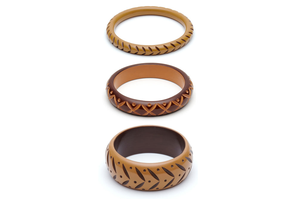 Almond and Walnut Set of 3 Bangles