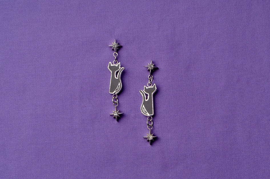 Black Cat Earrings