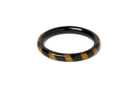 Gold and Black Candy Stripe Bangle