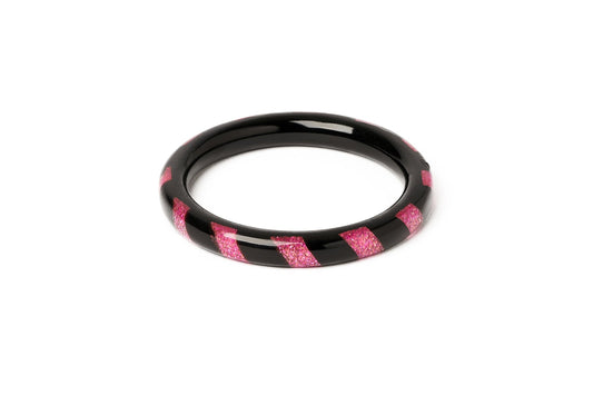 Pink and Black Candy Stripe Bangle