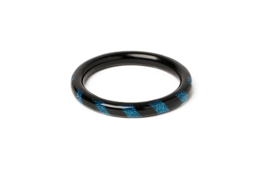 Teal and Black Candy Stripe Bangle