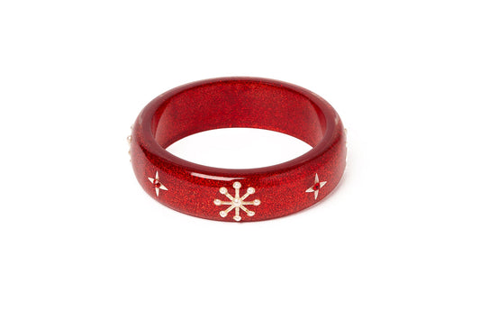 Midi Red Glitter Snowflake Bangle