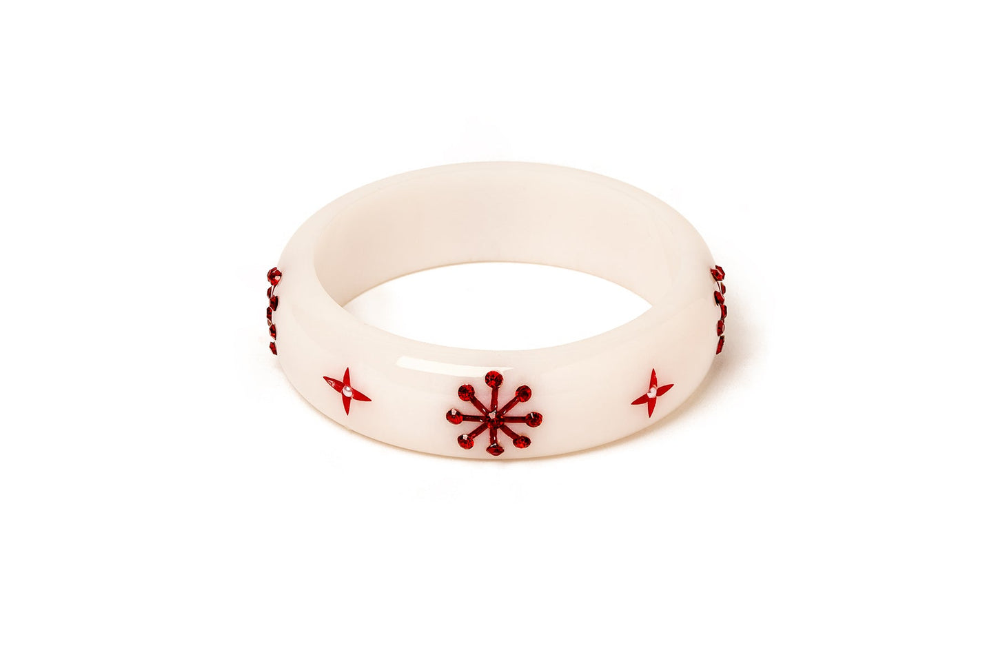 Midi White Snowflake Bangle
